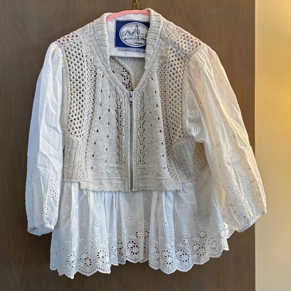 Anthropologie Cream Knit Sweater
